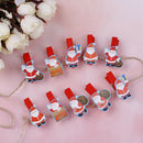 10 Pcs/lot Mini Wooden Paper Clips Photo Pegs Santa Claus Wood Paper CliME