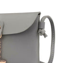 Simple PU Women Casual Shoulder Bags Pure Messenger Phone Handbag/Grey