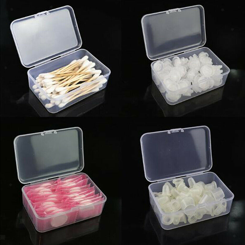 5 Pack Clear Plastic  Cosmetics Case Holder For Cotton Swabs Trinkets Coils