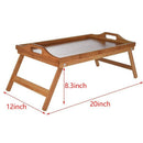 Natural Bamboo Breakfast Serving Tray with Handle Serving Breakfast in Bed