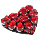 3pcs Beaded Crystal Heart Badge Appliques Patch Sew on Patch DIY Accessories
