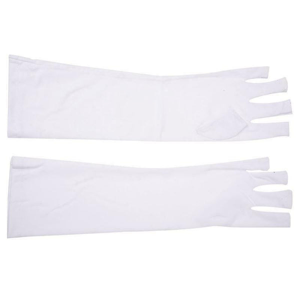 Pair Nail Art UV Gel Anti-ultraviolet Protection Open-toed Glove Beauty Cos R6Q9