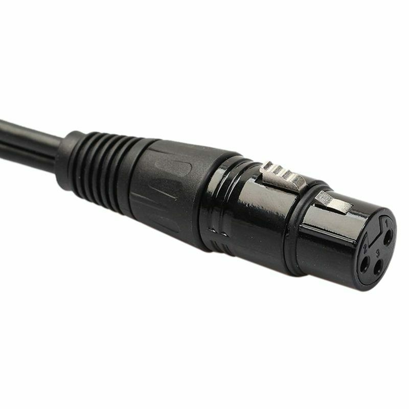 3 Pin XLR Female Jack to Dual 2 Male Plug Y Splitter Cable Adaptor Cord 1Ft