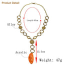 Long Necklace Acrylic Alloy Lobster Buckle Necklace Geometric Fancy Stone P