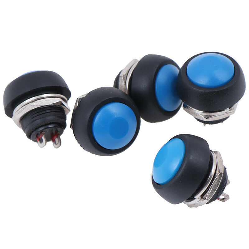 5Pcs Blue 12mm Waterproof Momentary Push button SwitcS Gw