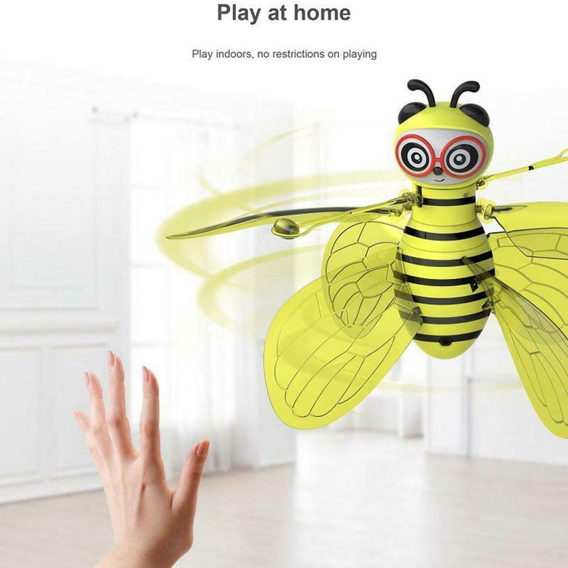 Yellow Flying Bee Aircraft Mini Kids Flying Toys Obstacle Avoidance Indoor Games