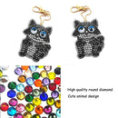 1pcs DIY Keychain Hand Made Diamond Painting Full Drill Pendant (Raccoon)