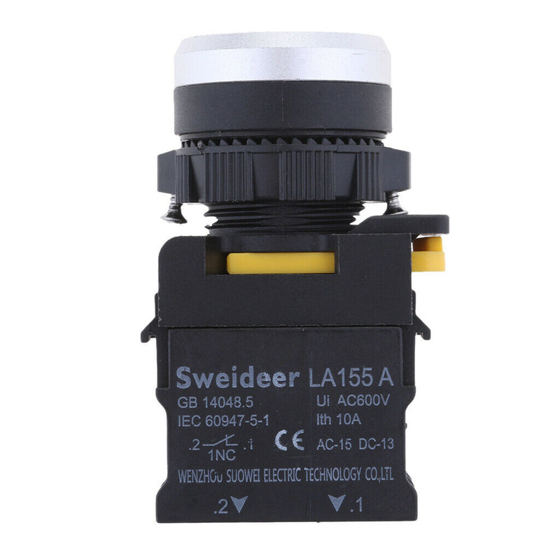2pcs LA155 AC600V 10A Heavy Duty Momentary Push Button Switch Red & Green