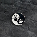Taiji black&white round pendant Human hand print&dog paw print pins Brooch M&E