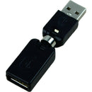 Black USB 2.0 Male To USB Female 360 Degree Rotation Angle Extension Adapte O9O3