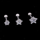 lot of 3-size Zircon crystal Helix Ring  Piercing Stud 3,4,5mm Ball