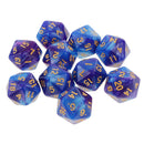 10pcs D20 Polyhedral Dice for Dungeons and Dragons Table Games Blue Purple