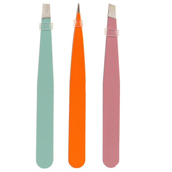 4Pcs/bag Eyebrow Tweezers Stainless Steel Point Slant Flat Tip Removal Makeup3C