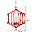 Iron Hollow Candle Holder Candelabrum Lantern Wall Hanging Case F - Red
