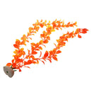 Orange Bush Leaves Plastic Plant Ornament for Fish Tank