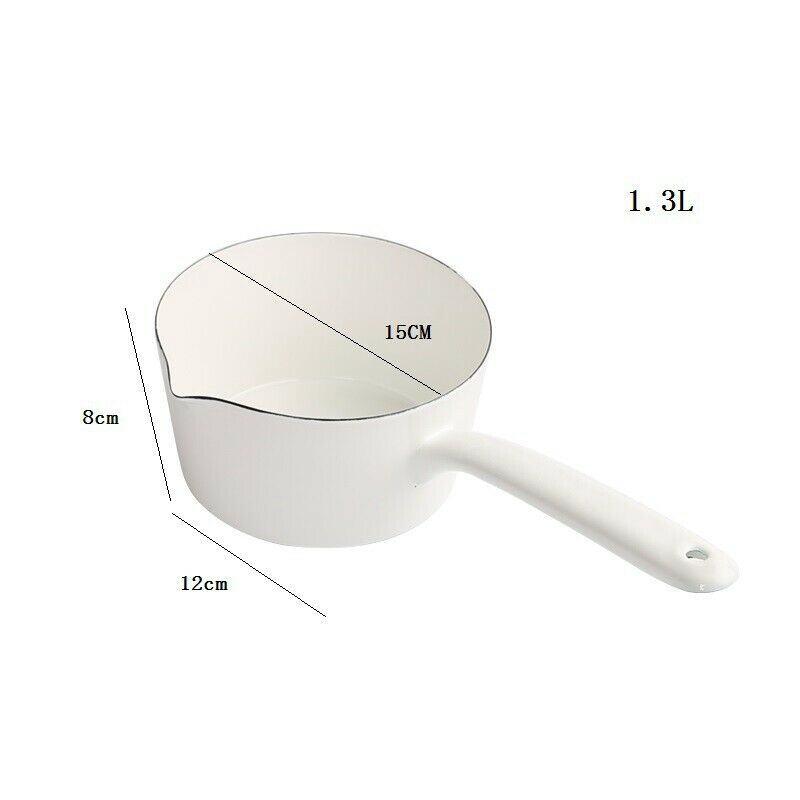 1.3L Japanese Style White Ceramics Milk Pot Kitchen Cooking Pan Pot Stewpan