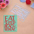 2pcs Eat Sleep DIY Cutting Die Stencil Scrapbook Embossing Craft Album Card