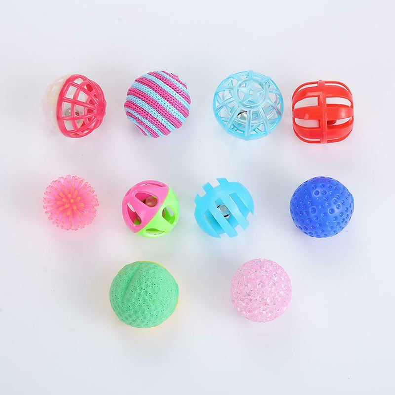 10pcs Set Mice Cat Dog Chew  Dumbbell Ball Sisal Crinkle Pet Interactive Toys