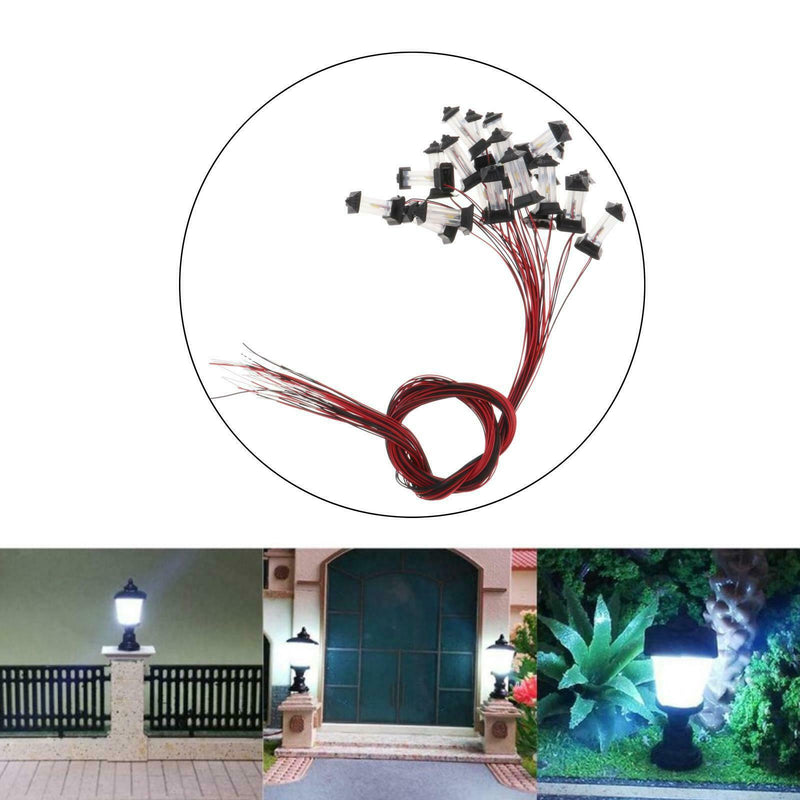 Set of 20 Train Railway LED Light Micro Landscape Lamppost 1:100 1:500 TT N