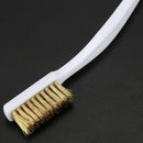 10 Pcs 6.9 "Length Plastic White Handle Bristle Brush brass metal K6P4