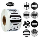 500pcs 1.5inch 8 Black Style Thank You Stickers Labels Sealing StickersB Ew