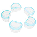 Pack of 5, Bird Parrot Clear Acrylic Feeding Cups Cage Hanging Bowl Seed Water