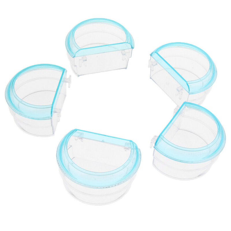 Pack of 5, Bird Parrot Clear Acrylic Feeding Cups Cage Hanging Bowl Seed Water