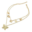 Elegant Double Layer Butterfly Choker Chain Pendant Women Favor Necklace Gi U2S2