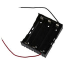 Black plastic 3 slots 2-core 3 x 3.7V 18650 battery holder container I6W6