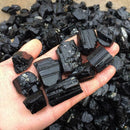 100G Natural Black Crystal Tourmaline Rough Stone DIY Decor Healing Stone C D8K9