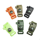 Compass Fire Starter Whistle Buckle 5/8" Emergency Survival Paracord Bracelet