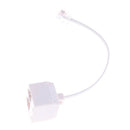 White 6P4C RJ11 Dual Female to Male Telephone Cable Splitter Adapter JR