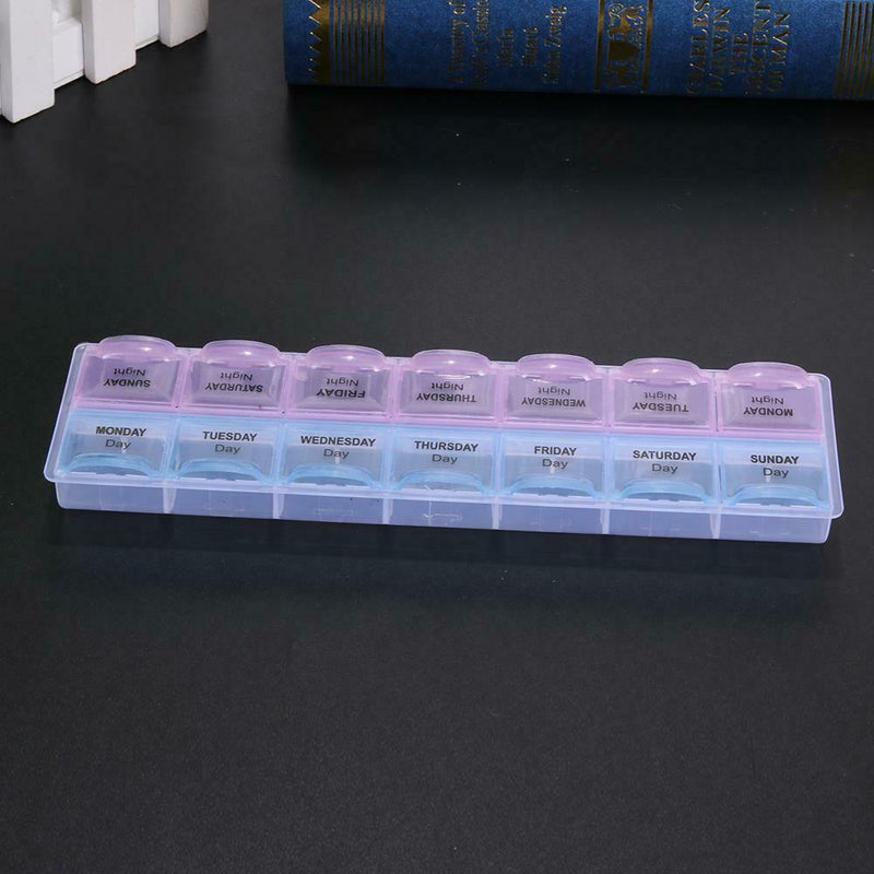 2Row 14Grid Portable Medicine Box Holder Storage Container Pill Case
