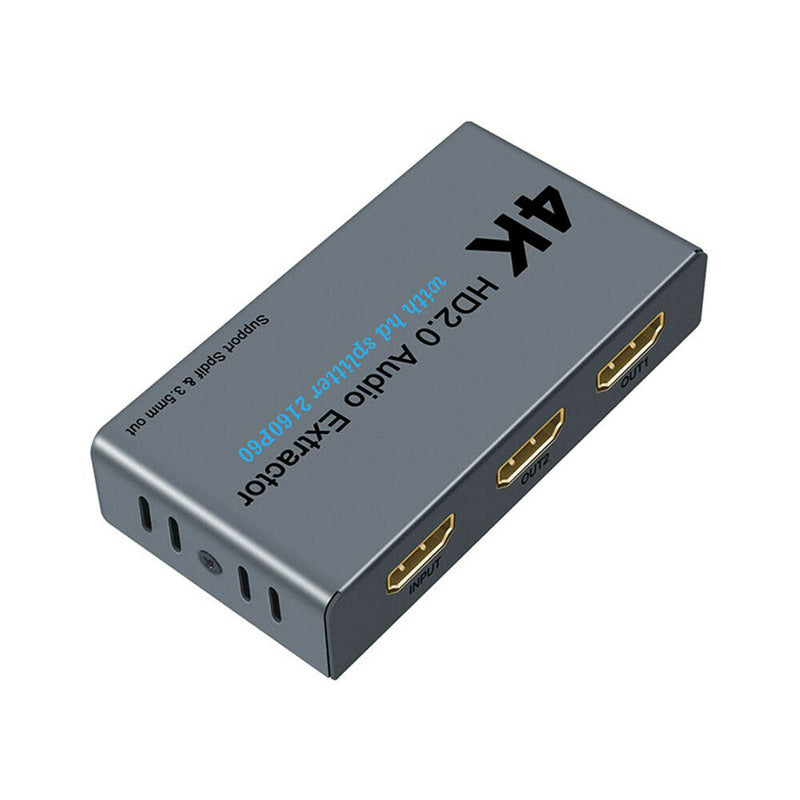 E12A 4K HDMI 2.0 Splitter 1 In 2 Out with SPDIF + 3.5mm Audio Extractor