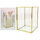 Glass Makeup Brush Holder Eyebrow Tweezers Lipstick Pencil Pen Cup Collection