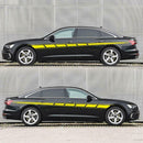 1 Pair Racing Stripes Vinyl Car Stickers Body Side Decals Decoration Styling