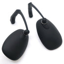 Motorcycle Black L-Bar Retro Oval Rearview Side Mirror For Gn/ Cg Cafe Race