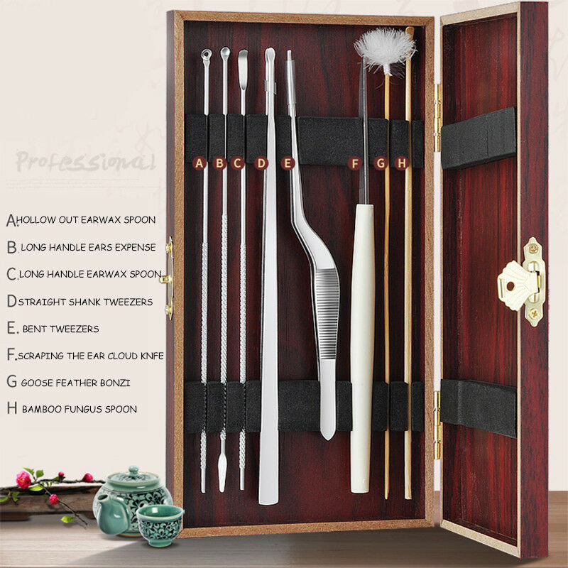 8PCS Ear Cleaning Health Care Tools Ear Wax Remover Cleaner Curette Kit Earpick