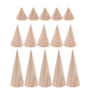 15pcs Natural Wood Cone Shape Ring Holder Display DIY Crafts Rack 3 Size