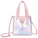 Pu Tote Bag Small Purses And Handbags Rainbow Mini Transparent Shoulder MessH5L6