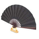 Men's Black Spun Silk Calligraphy Painting Writing Dancing Folding Hand Fan