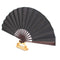 Men's Black Spun Silk Calligraphy Painting Writing Dancing Folding Hand Fan