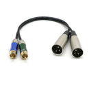Seismic Audio - Dual XLR Male to Dual RCA Male Patch Cable - New Pro Audio