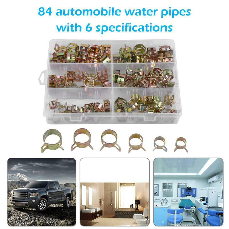 84pcs Hose Clamps for Automobile Tubing Hose Clamp (10/11/14/16/17/18mm)