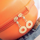 Fruit Orange Shaped Women Pu Leather Clutch Purse Cross Body Bag