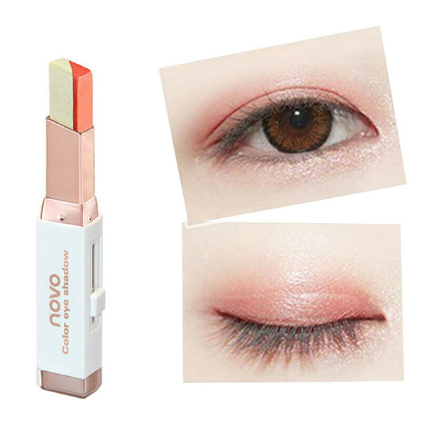 Novo Double Color Eyeshadow Stick Stereo Gradien Shimmer Color Eye Shadow C S4Q2