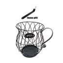 Black Espresso Coffee Pod Holder Mug Cup Storage Basket Large Capacity
