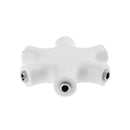 3.5mm Jack 6 Way Multi Port Hub Aux Headphone Audio Cable Adapter (White)