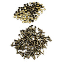 100 Sets Double Caps Studs Dome Rivets Leathercraft DIY Crafts 6x10mm Bronze