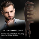 Men Hair Texture Wide Tooth Texturizing Comb Man Oil Head Hair Comb (Black)